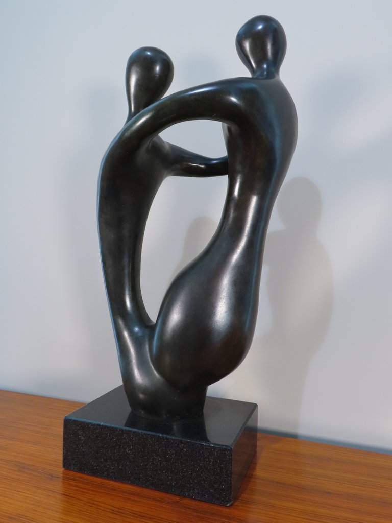 Bronze Sculpture Couple In Lace 20th Century-photo-4