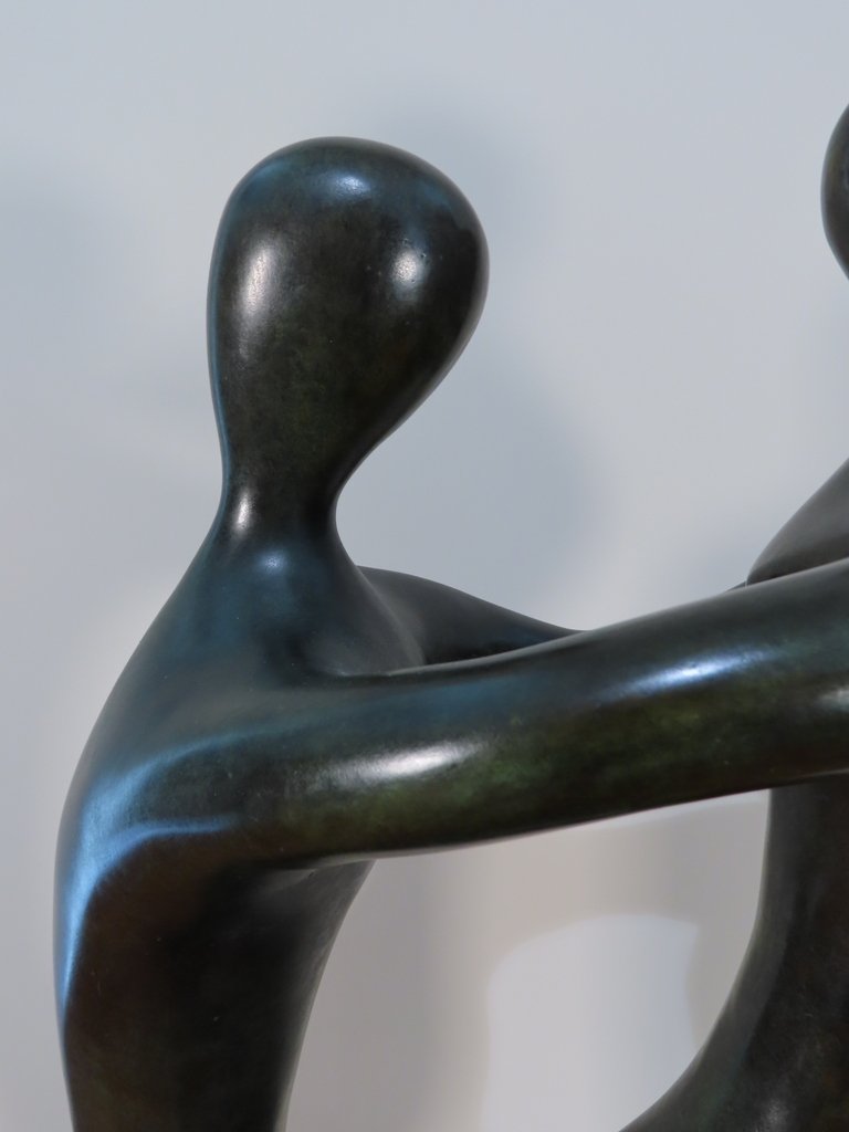 Bronze Sculpture Couple In Lace 20th Century-photo-5