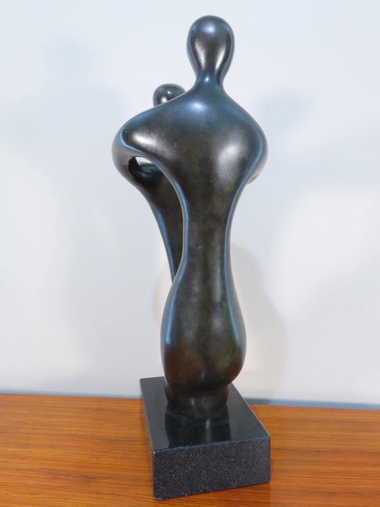 Bronze Sculpture Couple In Lace 20th Century-photo-7