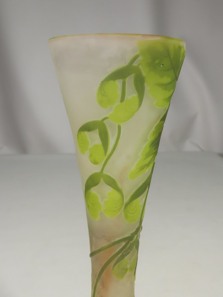 VASE DIABOLO A DECOR DE VEGETAUX GALLE Epoque Art Nouveau vers 1900 -photo-1