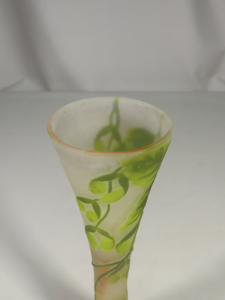 VASE DIABOLO A DECOR DE VEGETAUX GALLE Epoque Art Nouveau vers 1900 -photo-2