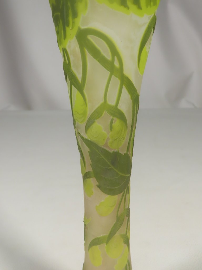 VASE DIABOLO A DECOR DE VEGETAUX GALLE Epoque Art Nouveau vers 1900 -photo-3