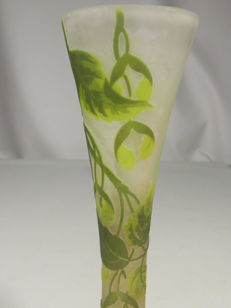 VASE DIABOLO A DECOR DE VEGETAUX GALLE Epoque Art Nouveau vers 1900 -photo-4