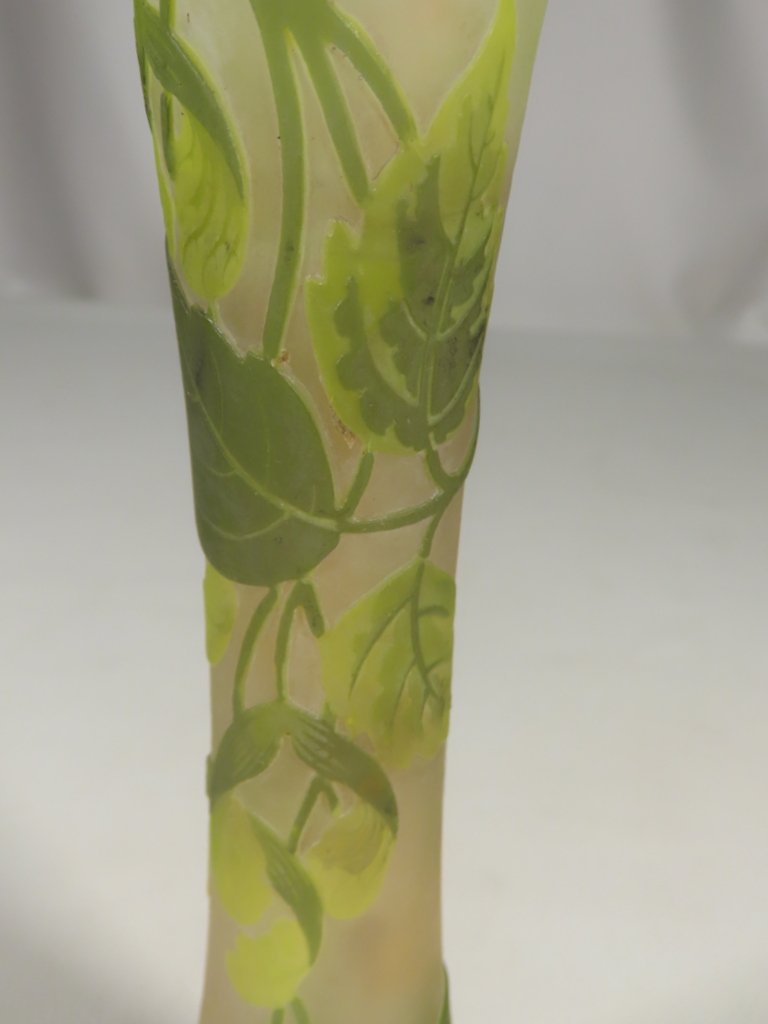 VASE DIABOLO A DECOR DE VEGETAUX GALLE Epoque Art Nouveau vers 1900 -photo-5