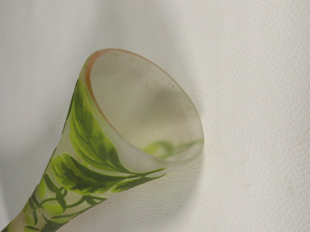 VASE DIABOLO A DECOR DE VEGETAUX GALLE Epoque Art Nouveau vers 1900 -photo-6
