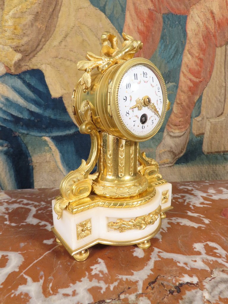 PETITE PENDULE PENDULETTE MINIATURE DE STYLE LOUIS XVI Epoque Second Empire -photo-4