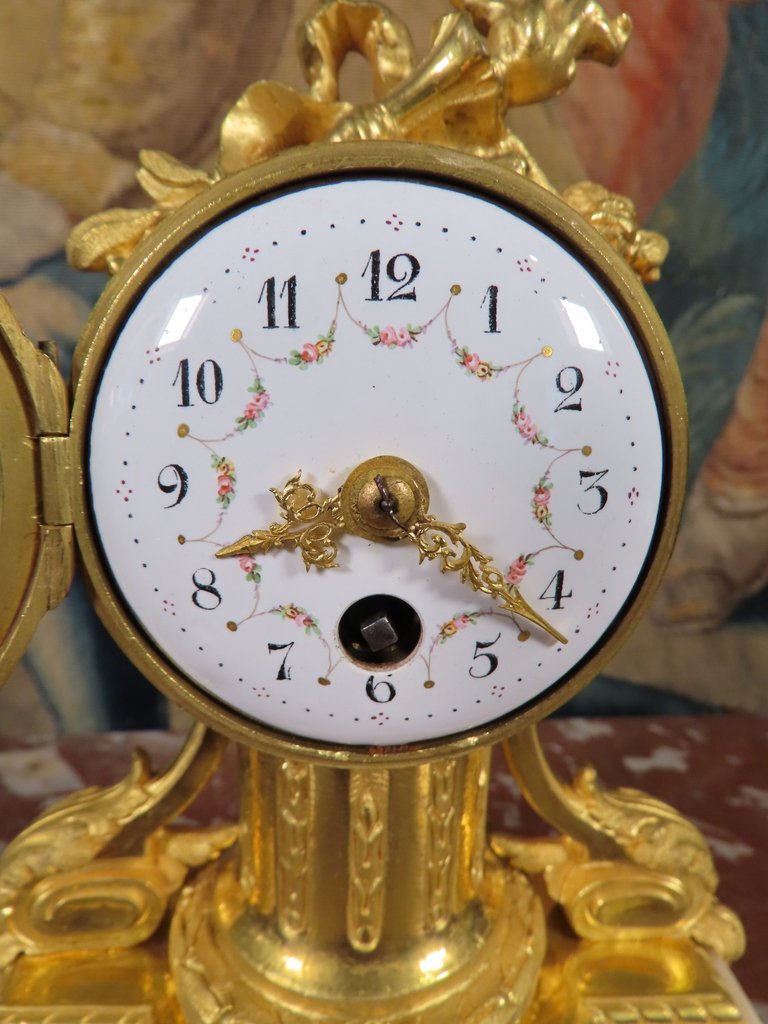 PETITE PENDULE PENDULETTE MINIATURE DE STYLE LOUIS XVI Epoque Second Empire -photo-3