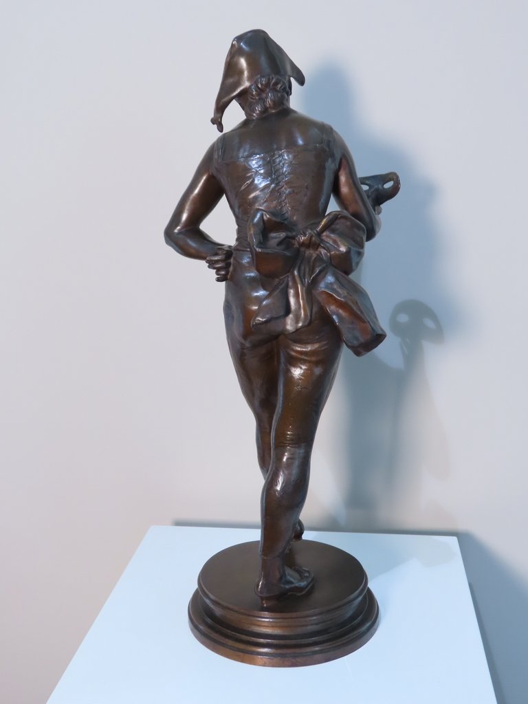 SCULPTURE EN BRONZE JEUNE FEMME AU MASQUE  Henri Emile Allouard -photo-1