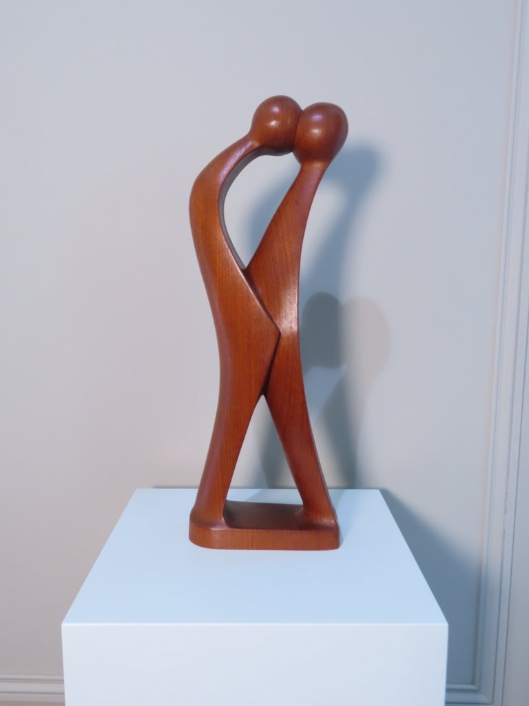 Wooden Sculpture *the Kiss* By Simon Randers, Denmark 