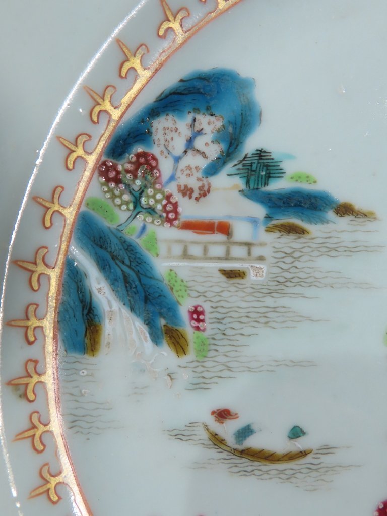 PAIRE ASSIETTES EN PORCELAINE DE LA COMPAGNIE DES INDES Epoque XVIII ème Siècle -photo-7