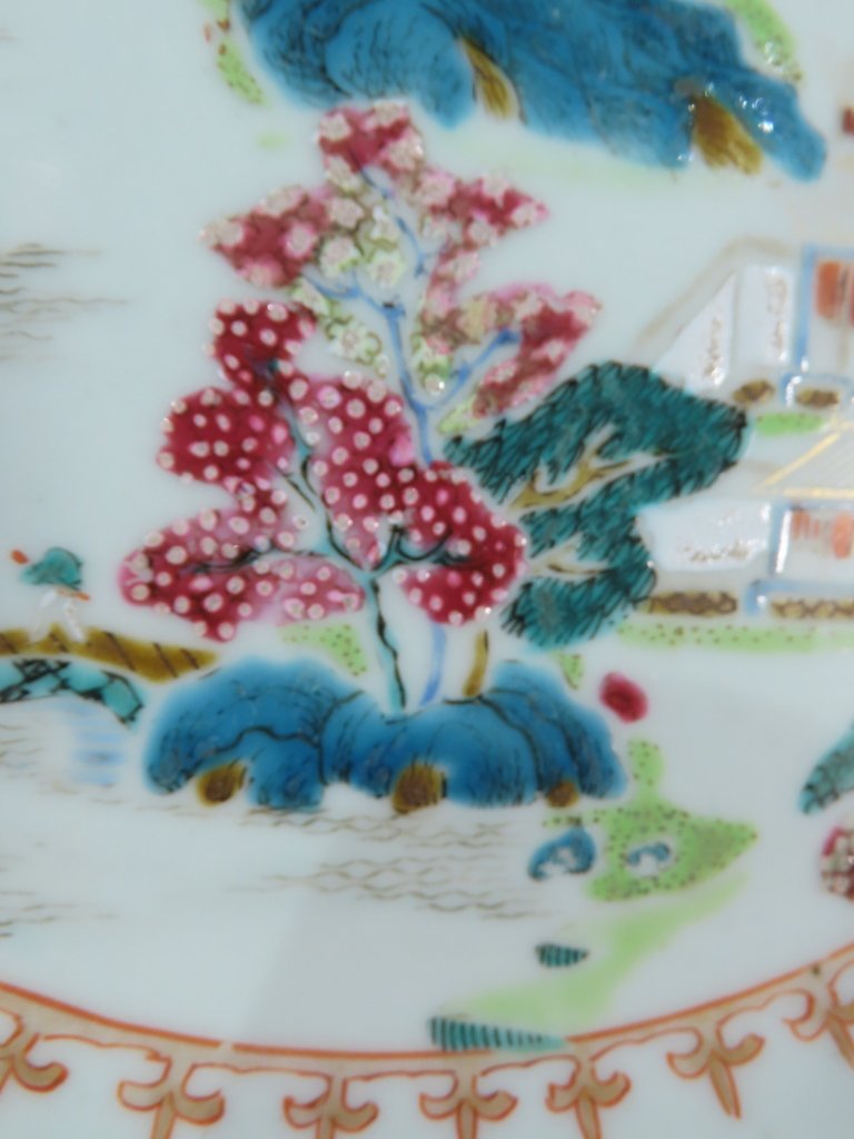 PAIRE ASSIETTES EN PORCELAINE DE LA COMPAGNIE DES INDES Epoque XVIII ème Siècle -photo-8