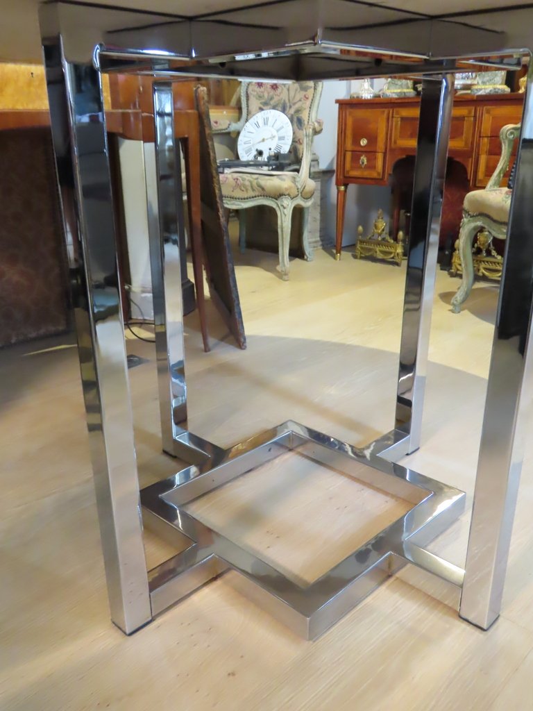  GRANDE TABLE RONDE A PLATEAU DE MARBRE Epoque vers 1970 -photo-4