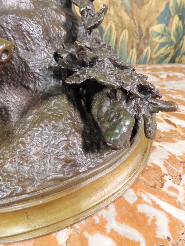 SCULPTURE BRONZE CHIENS DE CHASSE AU LIEVRE Jules Moigniez -photo-2