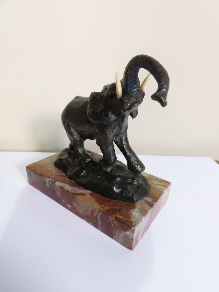 Bronze Sculpture Of A Walking Elephant, Late 19th Century -photo-4