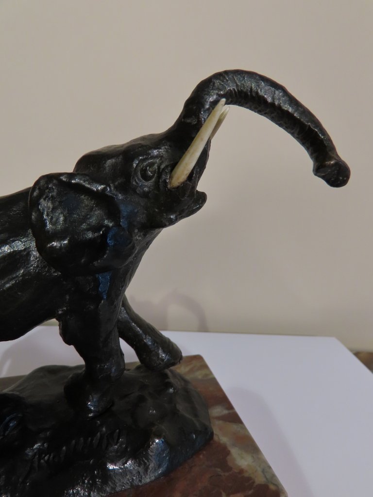 Bronze Sculpture Of A Walking Elephant, Late 19th Century -photo-4