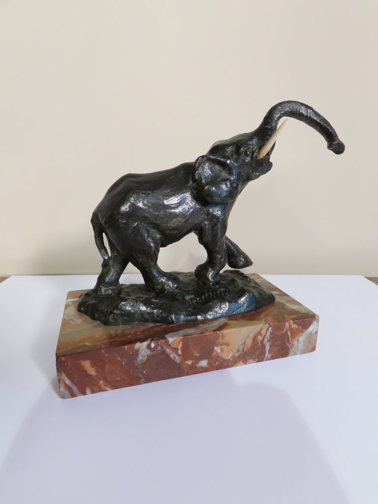 Bronze Sculpture Of A Walking Elephant, Late 19th Century 