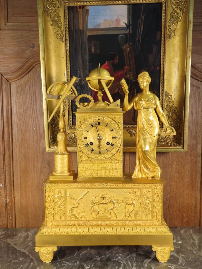Gilded Bronze Clock: An Allegory Of The Sciences—astronomy 
