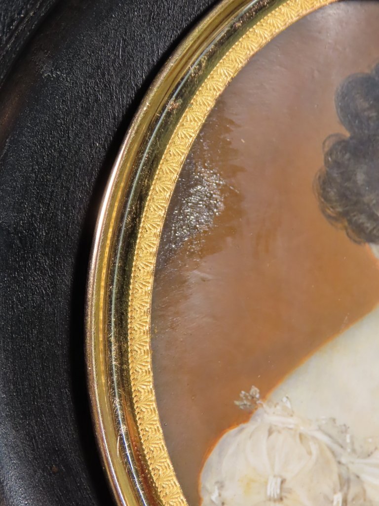 PORTRAIT EN MINIATURE MADAME HALES DE BEAULAINCOURT PAR AIMEE THIBAULT Epoque Restauration -photo-7