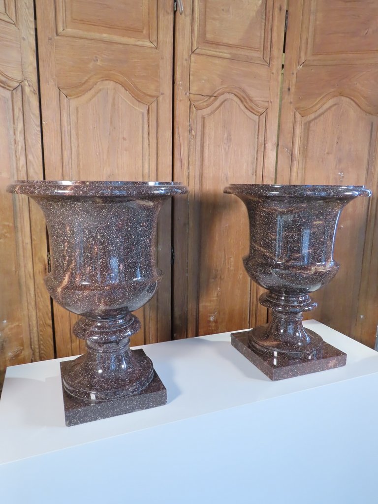 Pair Of Swedish Porphyry Vases, 19th Century -photo-2