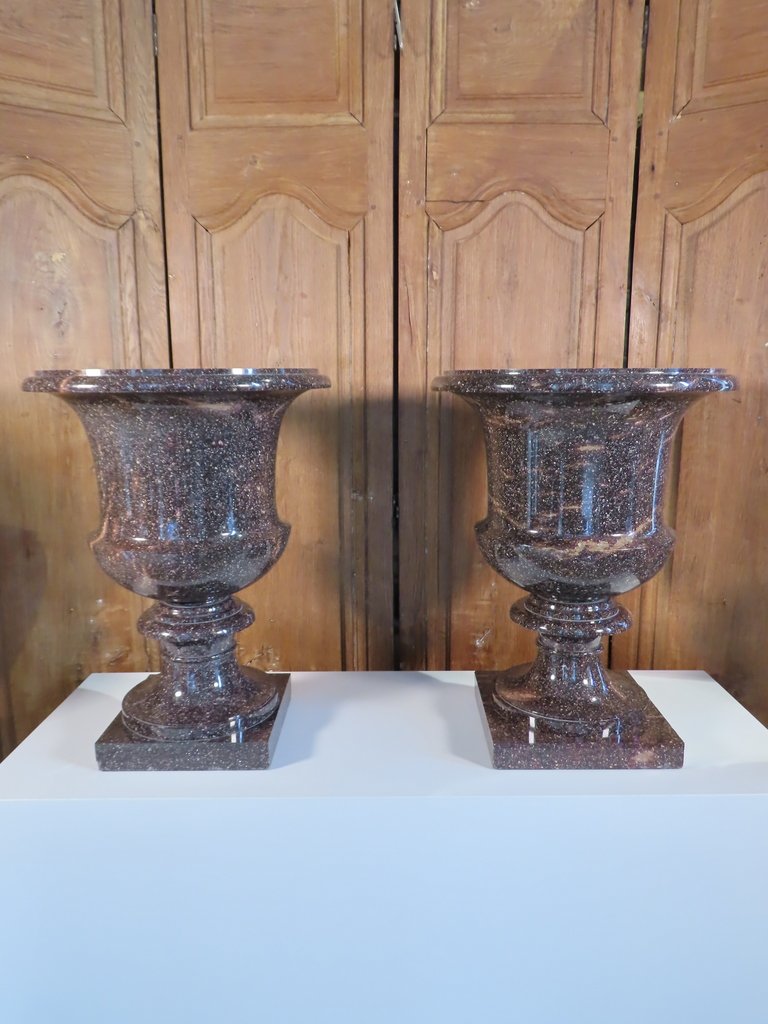Pair Of Swedish Porphyry Vases, 19th Century -photo-4