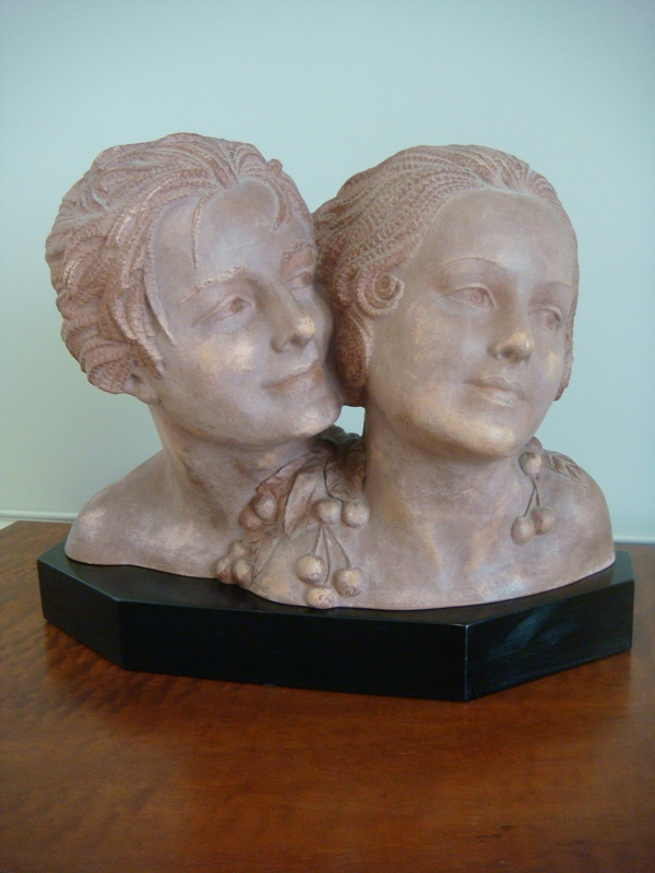 Chiparus Sculpture Terracotta Representative A Young Couple