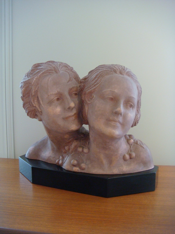 Chiparus Sculpture Terracotta Representative A Young Couple-photo-2