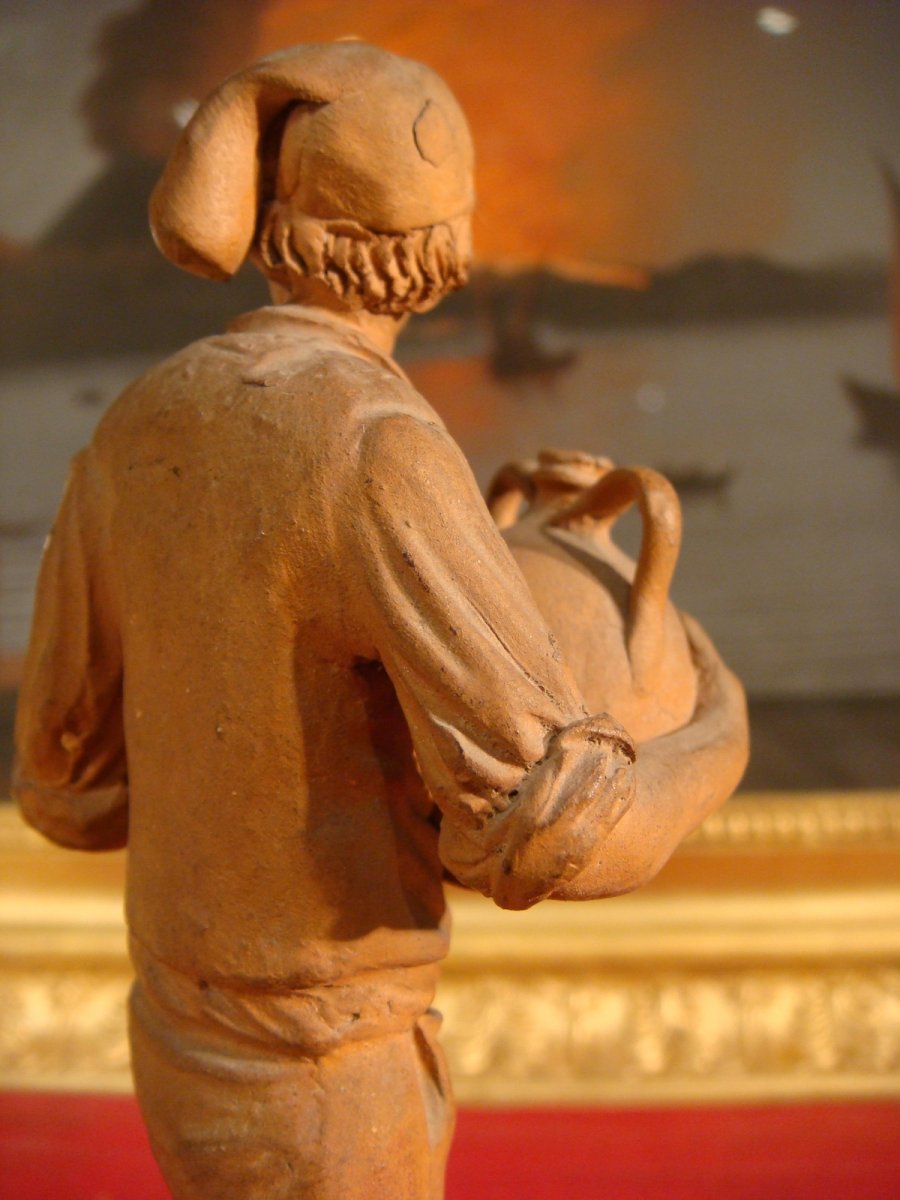 Neapolitan Santon Sculpture In Terracotta - Early Nineteenth Time-photo-3