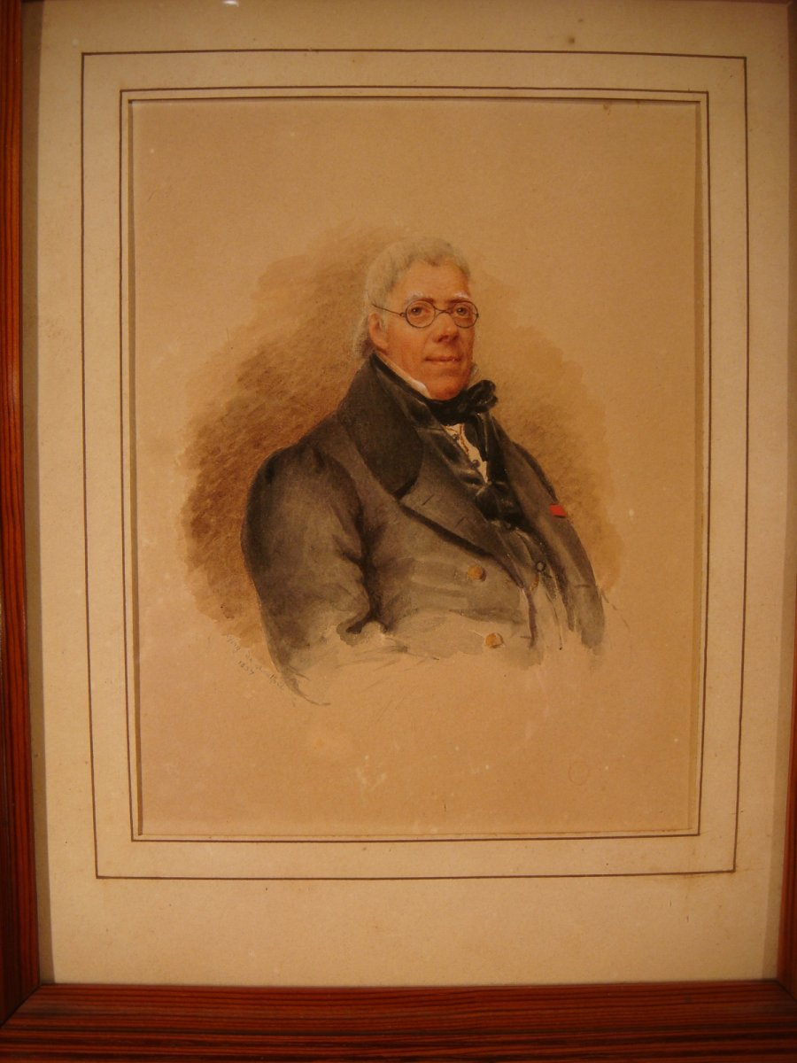 Portrait Aquarelle Homme De V. De Montford -photo-3