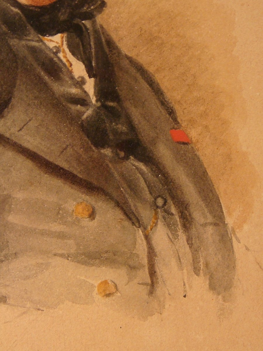 Portrait Watercolor Man De V. De Montford-photo-2