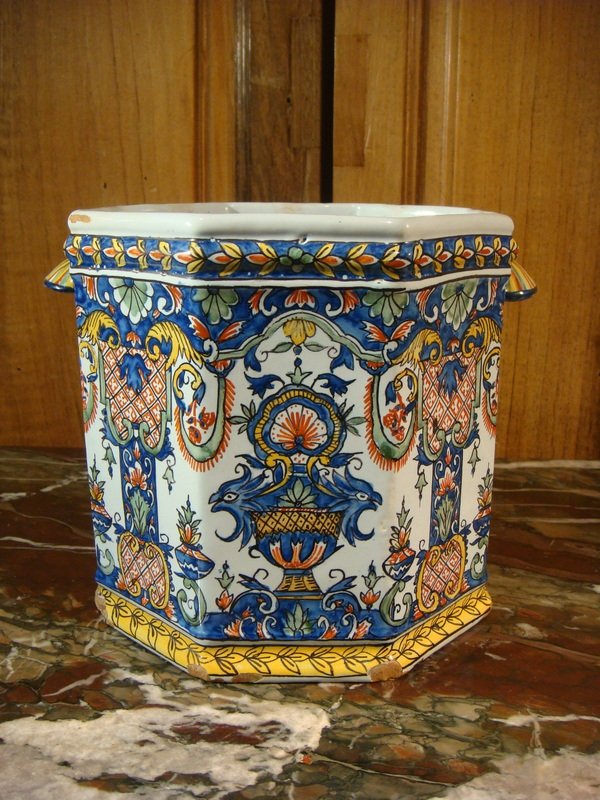 Cooler In Armorial Faience - Late Nineteenth Time-photo-4