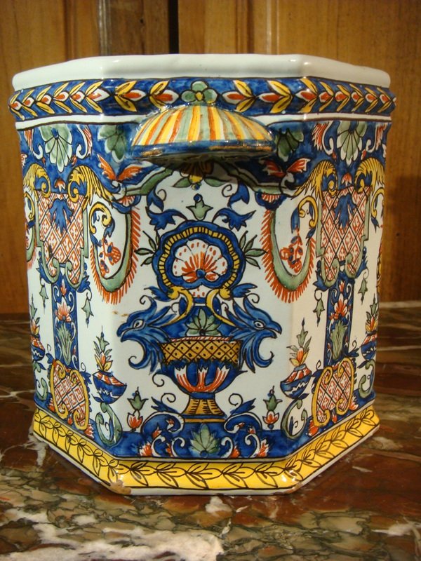Cooler In Armorial Faience - Late Nineteenth Time-photo-2