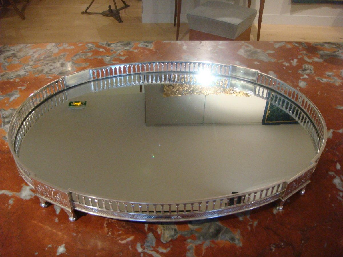 Especially From Oval Table In Silver Bronze - Period XIX-photo-3