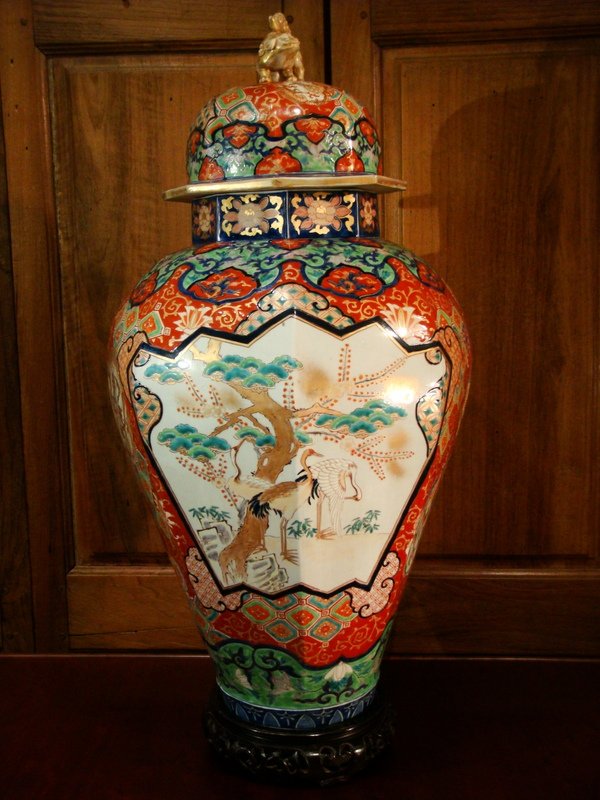 Grande Potiche En Porcelaine Imari - Japon Epoque XIX ème -photo-3