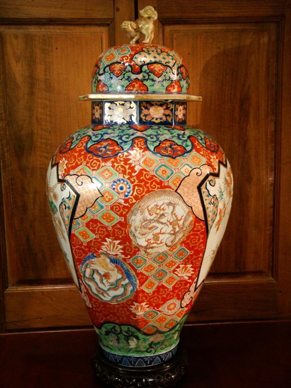 Grande Potiche En Porcelaine Imari - Japon Epoque XIX ème -photo-4