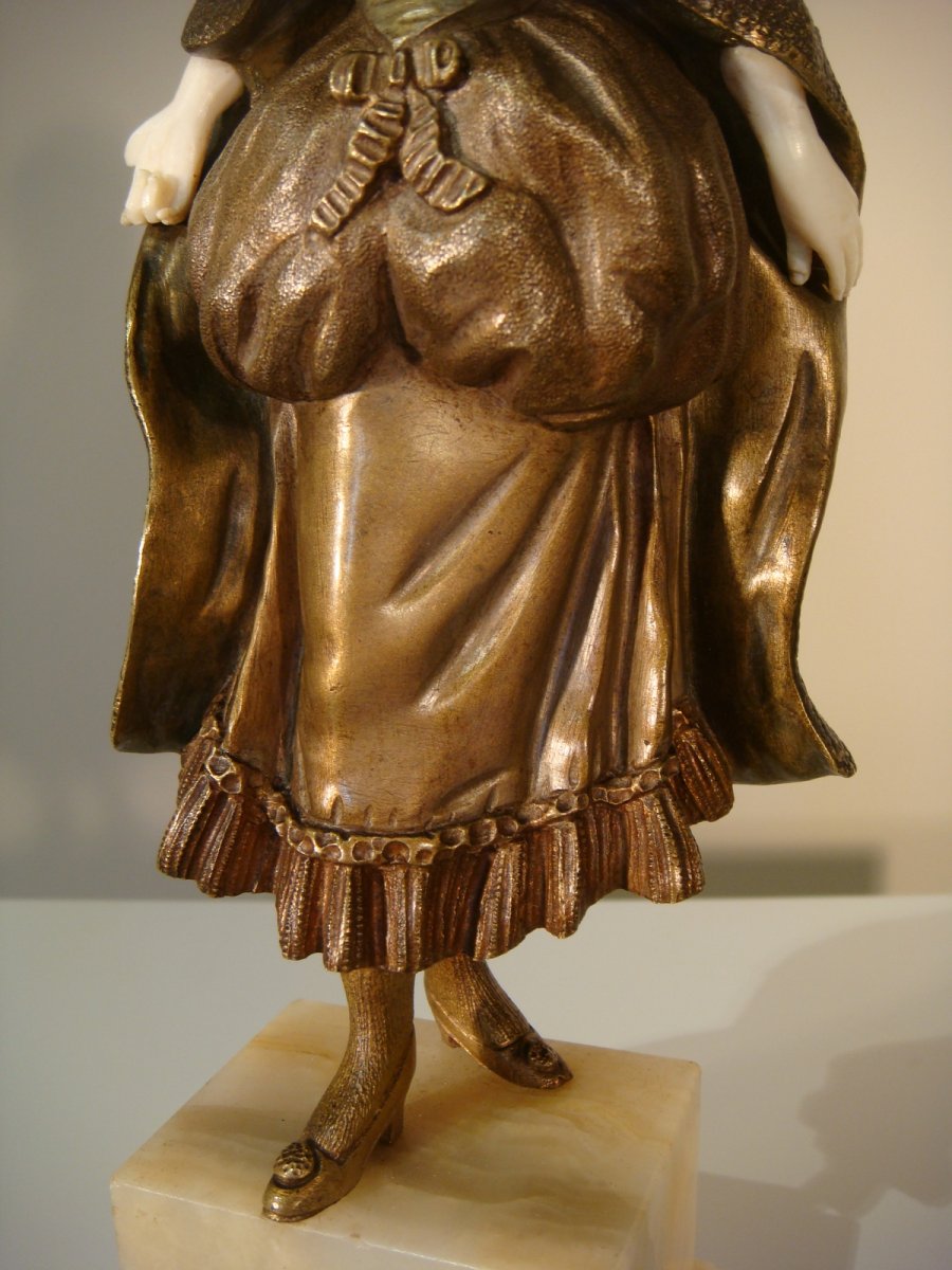 Chriséléphantine Jeune Femme - Charles Eloy Bailly Vers 1880 -photo-2