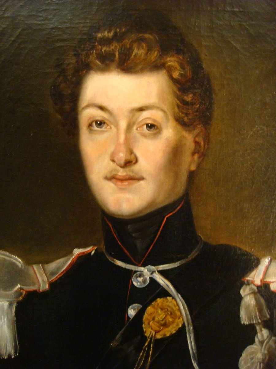 Table Military Portrait Officer - Louis Philippe Period-photo-1