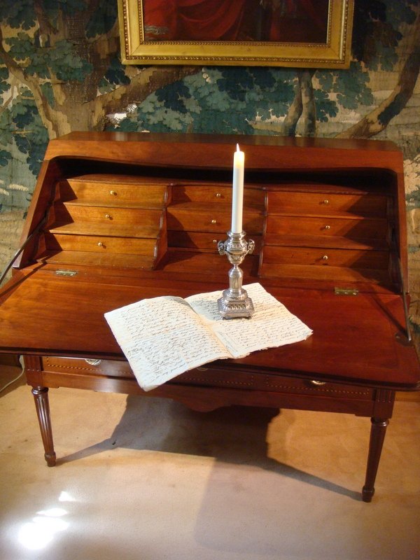 Bureau De Pente En Acajou Travail Nantais - Epoque Louis XVI -photo-7