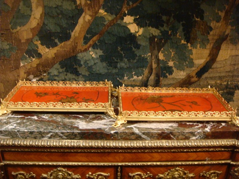 Pair Of Table Top In Lacquer In Gilt Bronze-photo-7