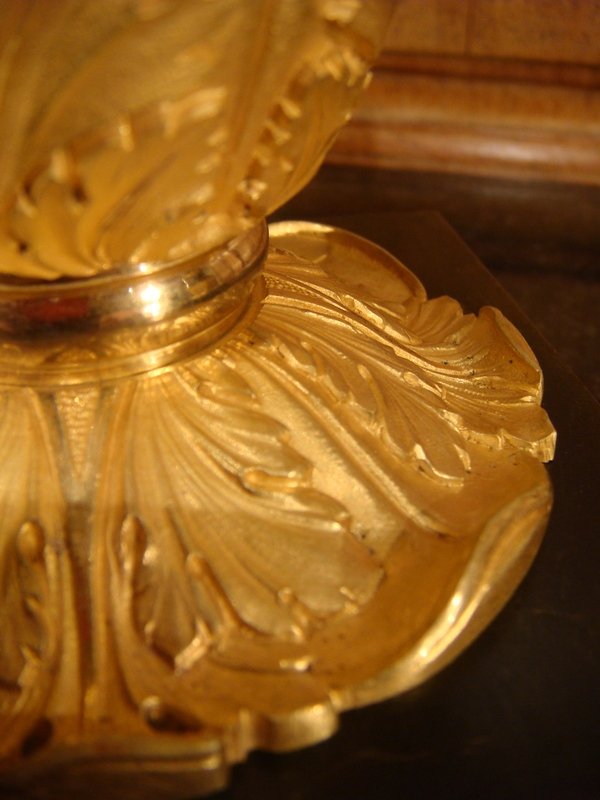Paire De Candélabres En Bronze Aux Amours - Epoque Restauration-photo-4