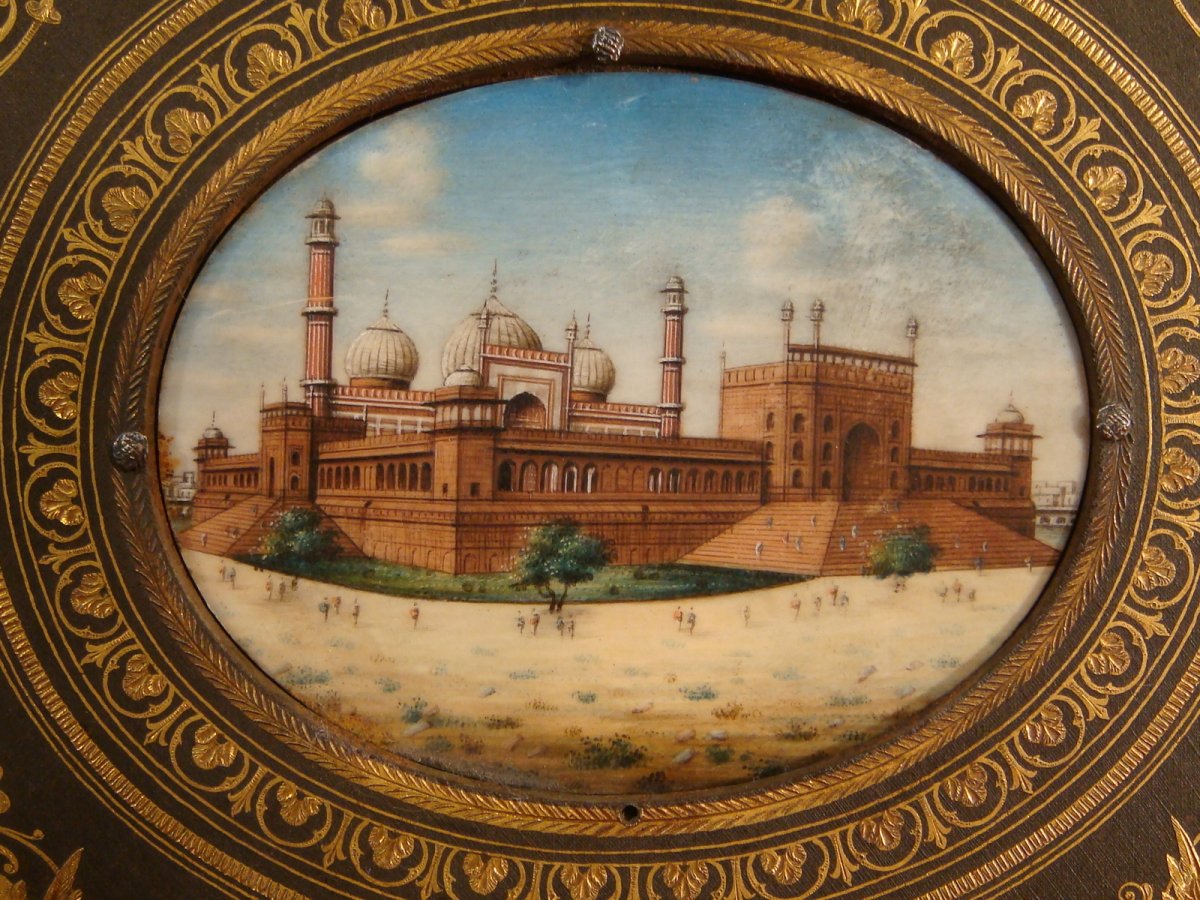 Miniature Representative Jama Masjid In Delhi - Epoque XIX-photo-4