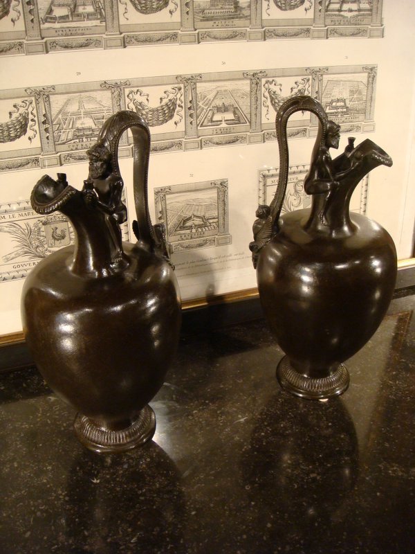 Pair Of Bronze Ewer Vases - Greek Inspiration-photo-8