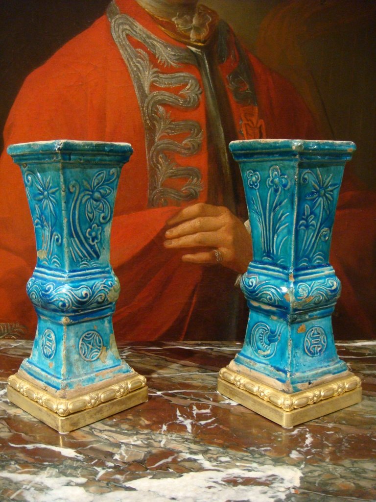 Paire De Vases En Ceramique - Chine Epoque XVIII ème Siècle -photo-2