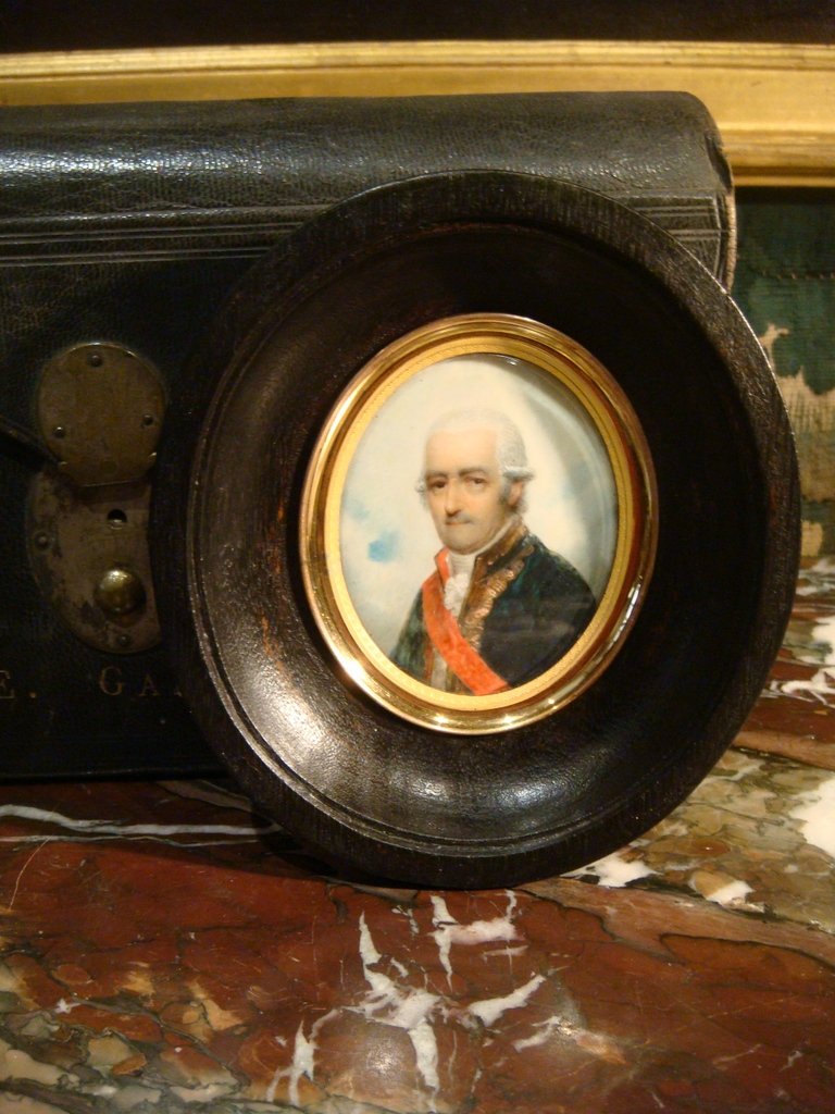 Miniature Portrait Military Man With Large Cord