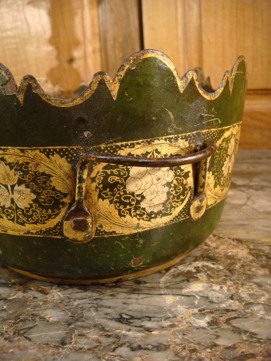 Canopy In Green And Gold Lacquered Sheet Empire Period -photo-4