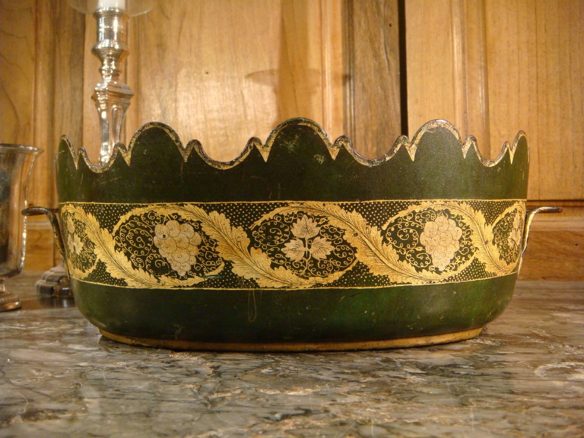 Canopy In Green And Gold Lacquered Sheet Empire Period -photo-8