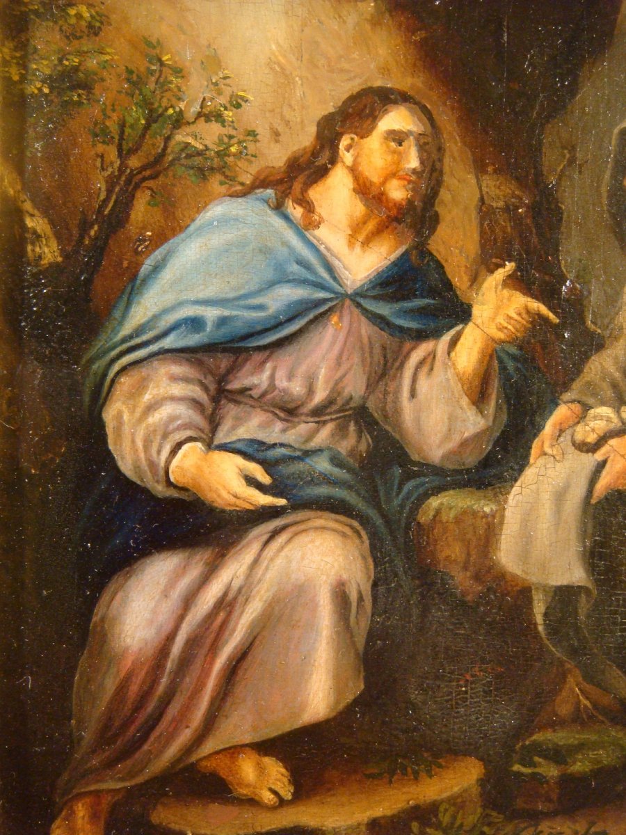 La Tentation Du Christ Au Désert - Huile Sur Panneau-photo-4