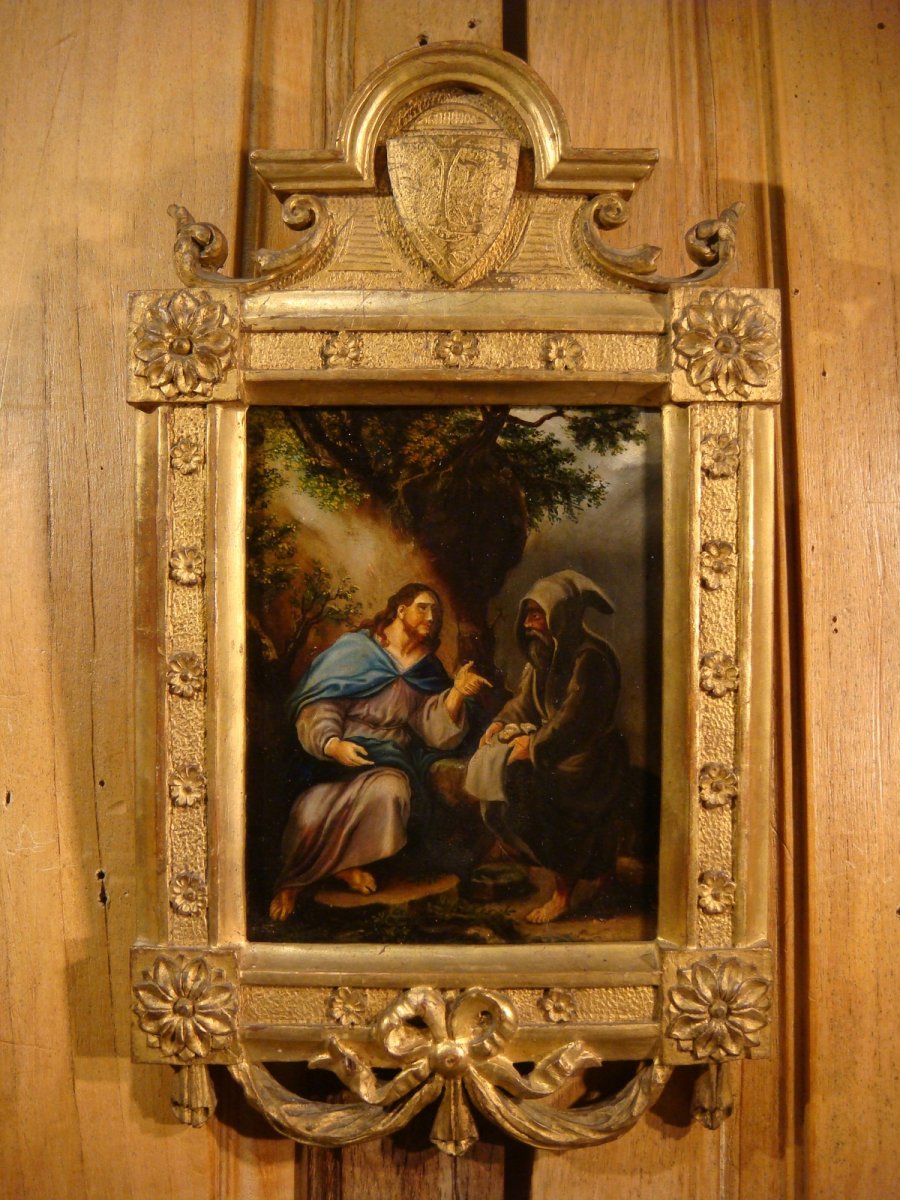 La Tentation Du Christ Au Désert - Huile Sur Panneau