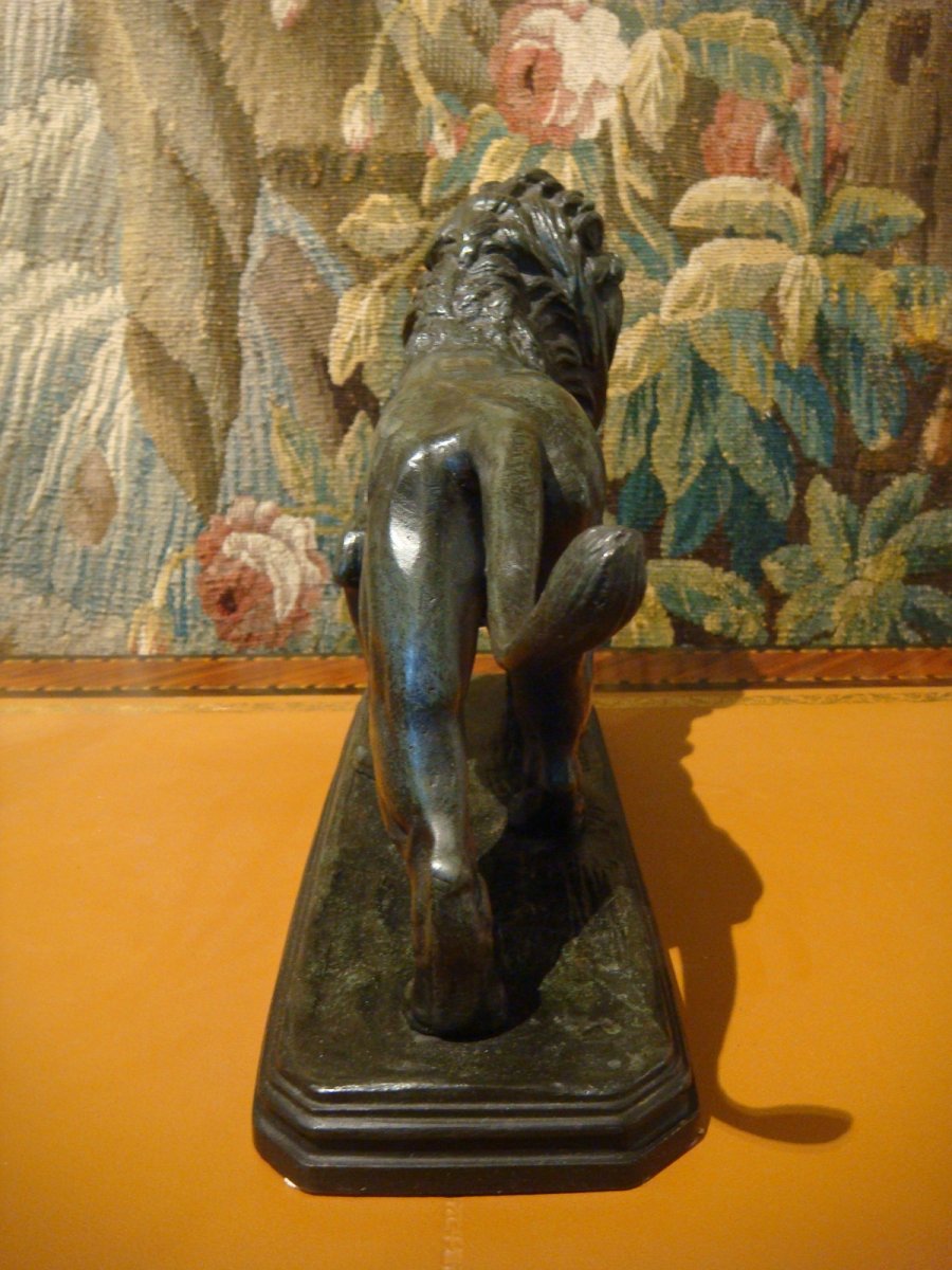 Bronze Sculpture Lion Marchant Edouard Paul Delabrierre-photo-5