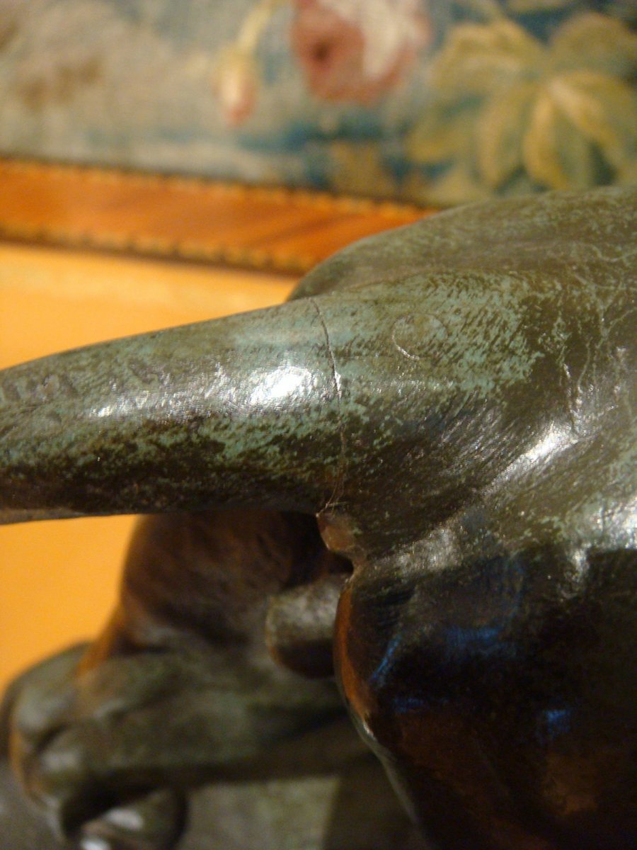 Bronze Sculpture Lion Marchant Edouard Paul Delabrierre-photo-6