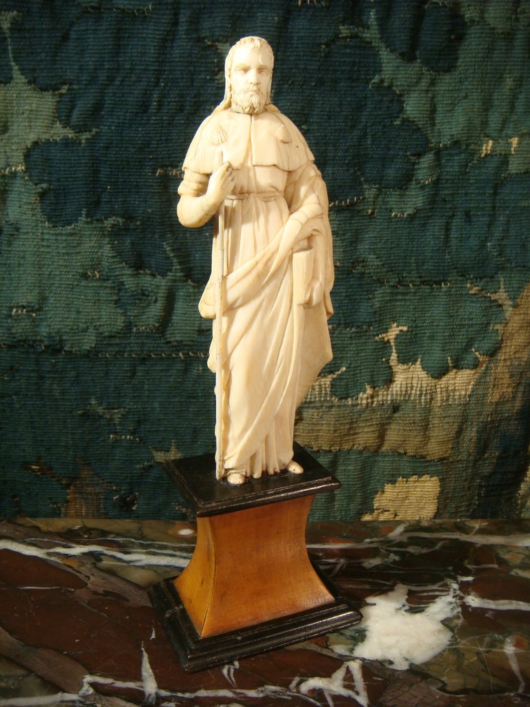 Jacques De Zébédée Sculpture In Ivory - Eighteenth Time-photo-2